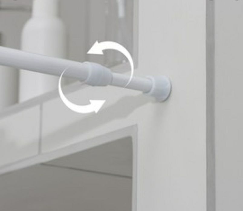 Карниз для шторки ванной белый(140-260 СМ)