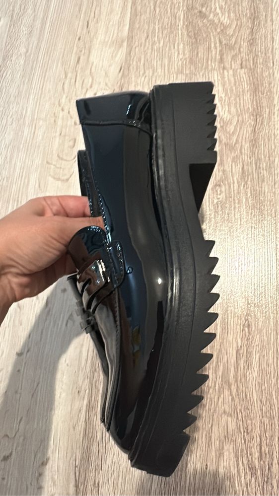 Mocasini/ loafers lac negru Catwalk 39