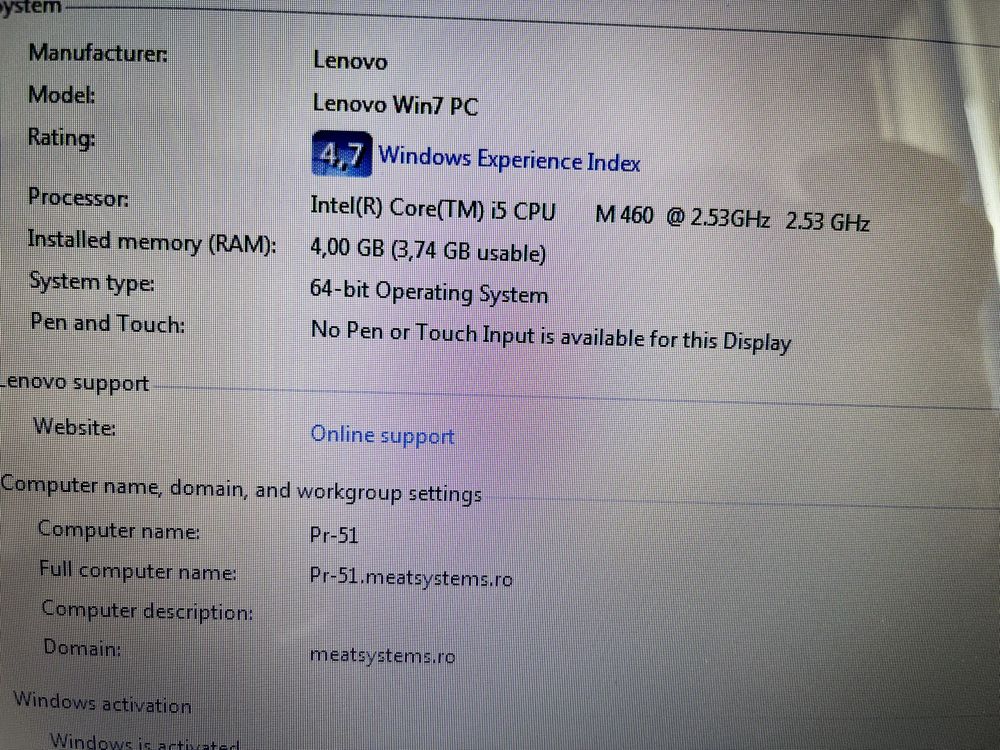 Lenovo v560 i5 Windows 7 cu LICENTA