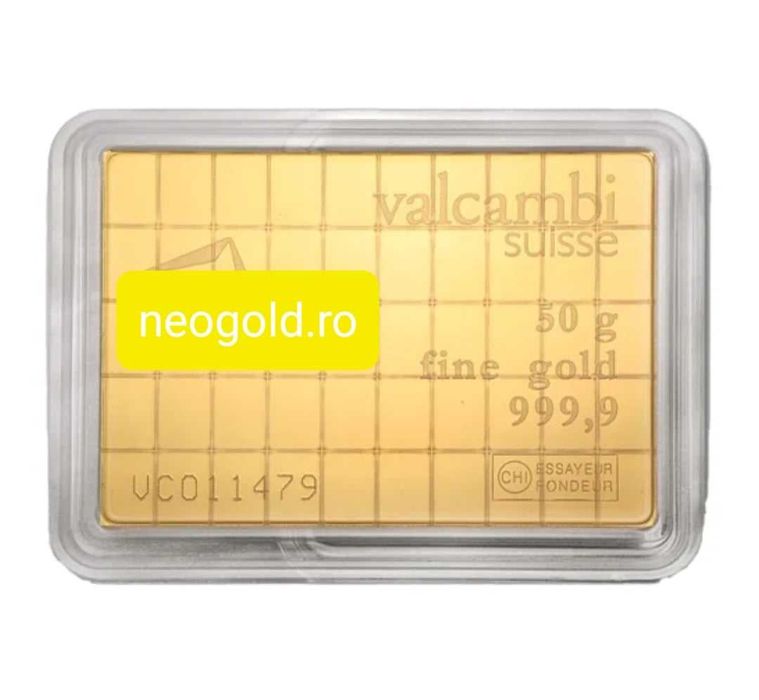 Lingou din aur 24K 50buc x 1 gram Valcambi Combibar NEOGOLD.RO