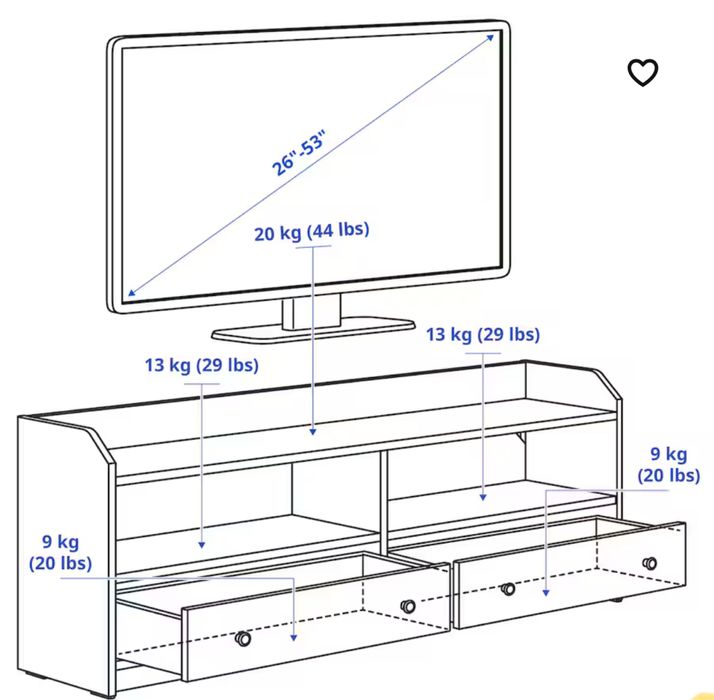 Comoda TV Ikea HAUGA 138x36x54 cm
