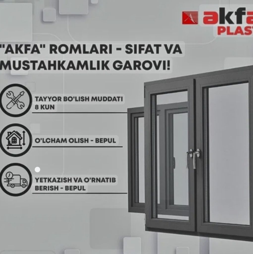 Akfa alyumin va PVH eshik oyna romlarini yasash