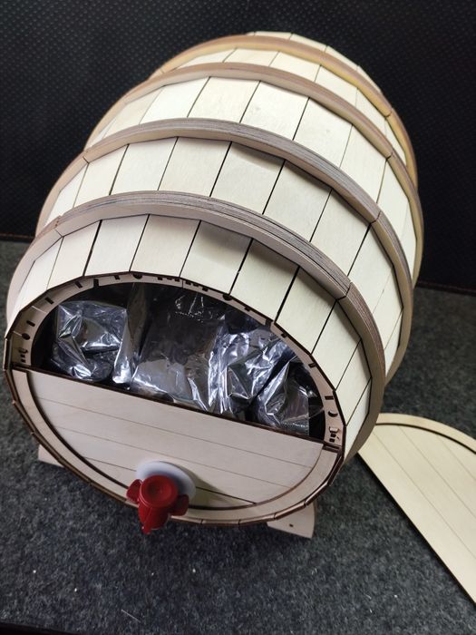 Дървена бъчва за 5 л. Вино Bag-in-Box • Авторска изработка