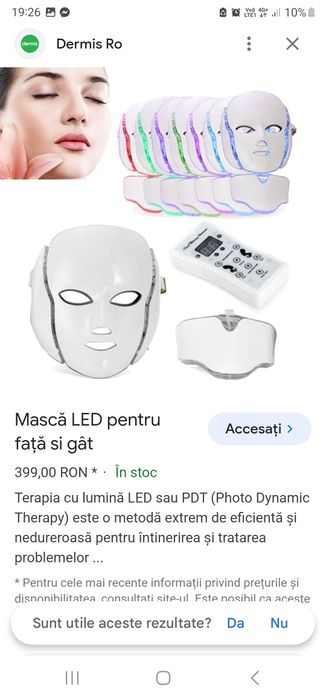 Masca LED cosmetica, tratament facial