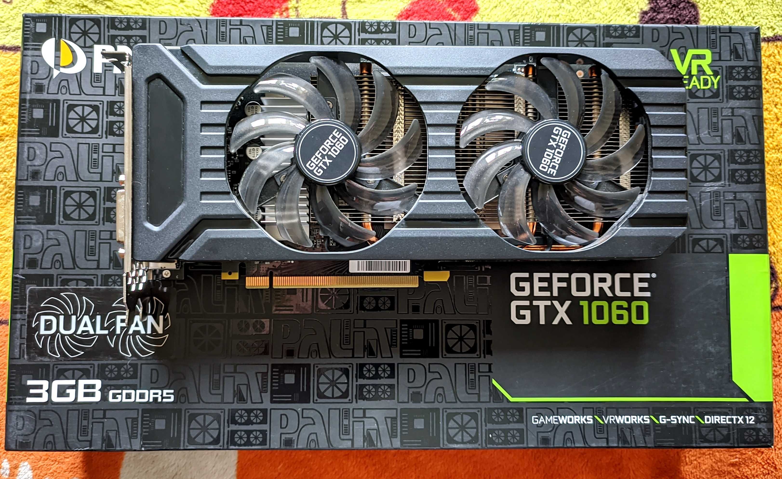 !! НОВАЯ Игровая Видеокарта Palit GeForce GTX 1060 3GB GDDR5 192-bit