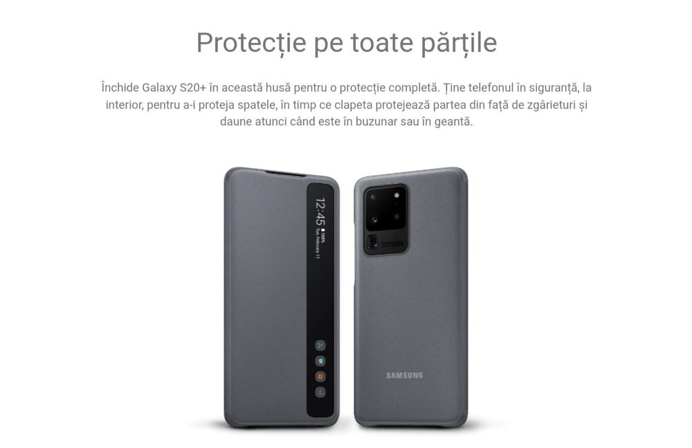Husa flip activa originala Samsung Smart Clear View Cover S20 Ultra 5G