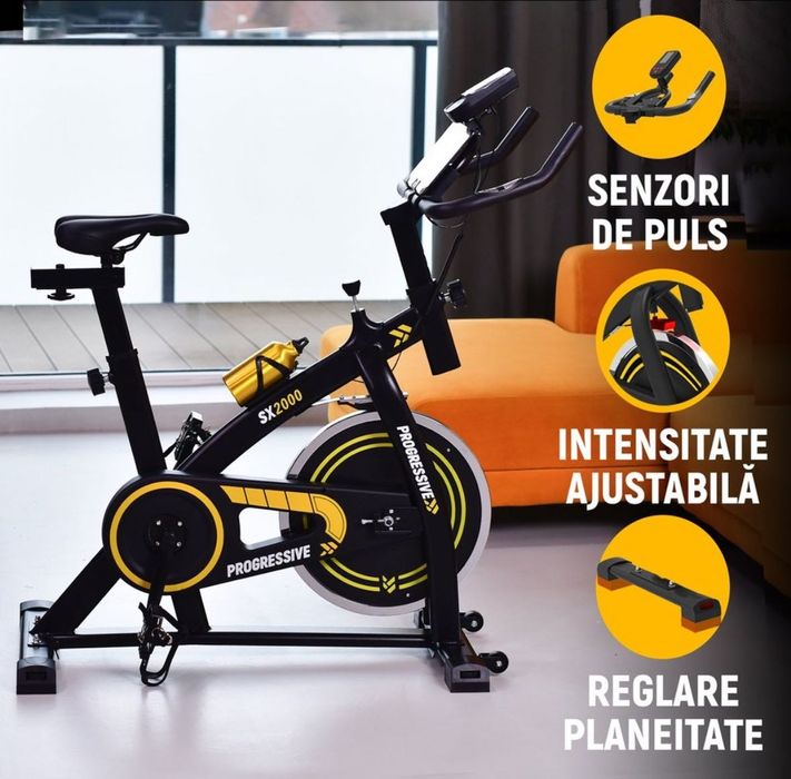 Bicicleta fitness pentru spinning, PROGRESSIVE SX2000
