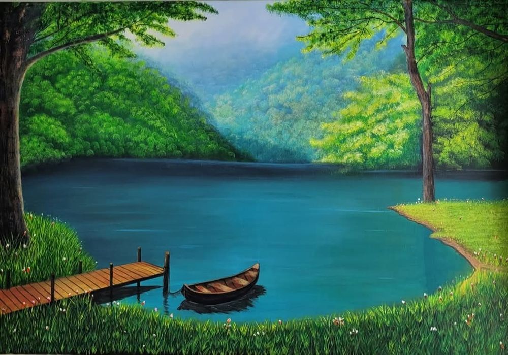 Picturi acrilice realizate manual pe panza