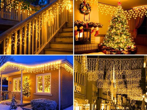 Коледни LED лампички в цвят жълто тип висулки 15+5M 506 LED Декорация