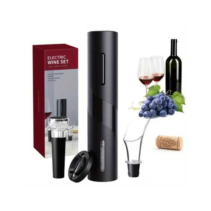 Set tirbuson electric 4 in 1, aerator, dozator si accesorii pentru vin