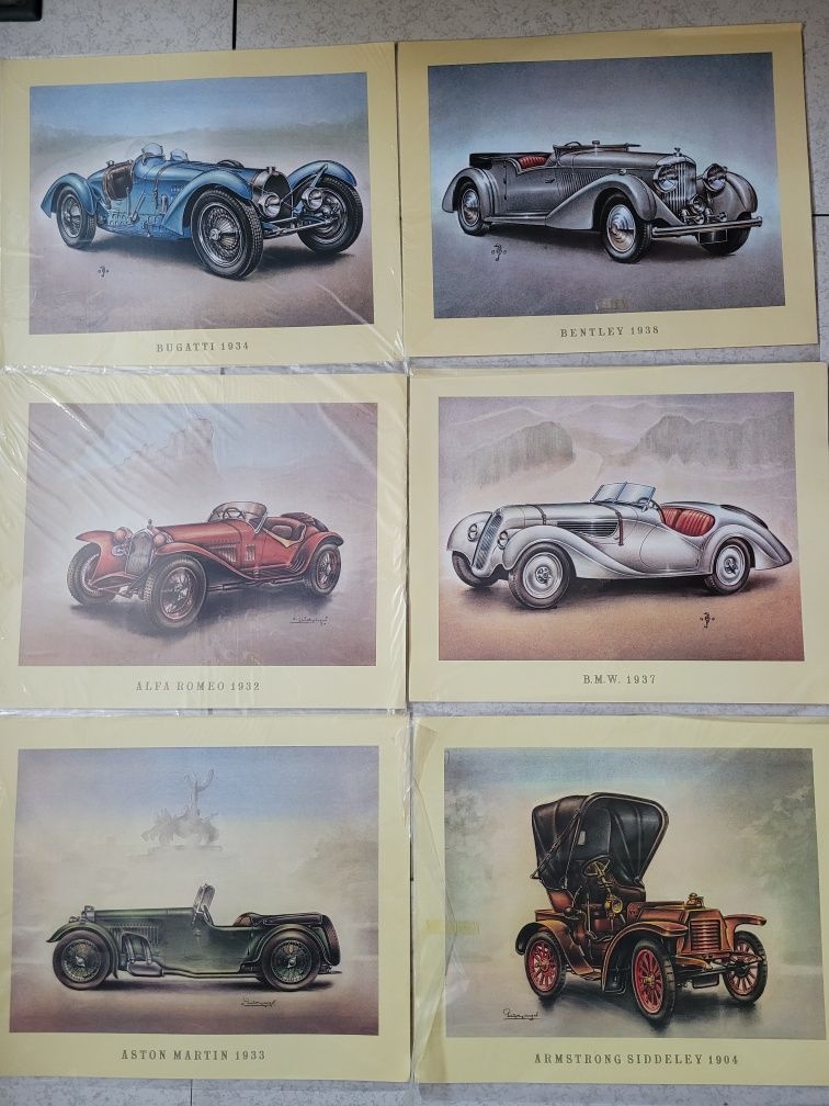 Afișe vintige ARAL mașini de epocă, vintage car, poster