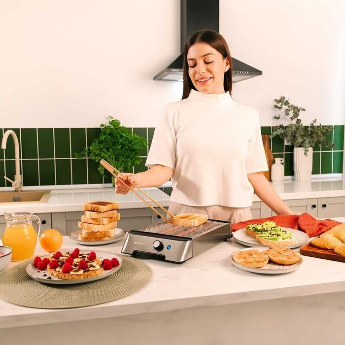 Cecotec, Хоризонтален плосък тостер NiceSlice,неръждаема стомана 1000W
