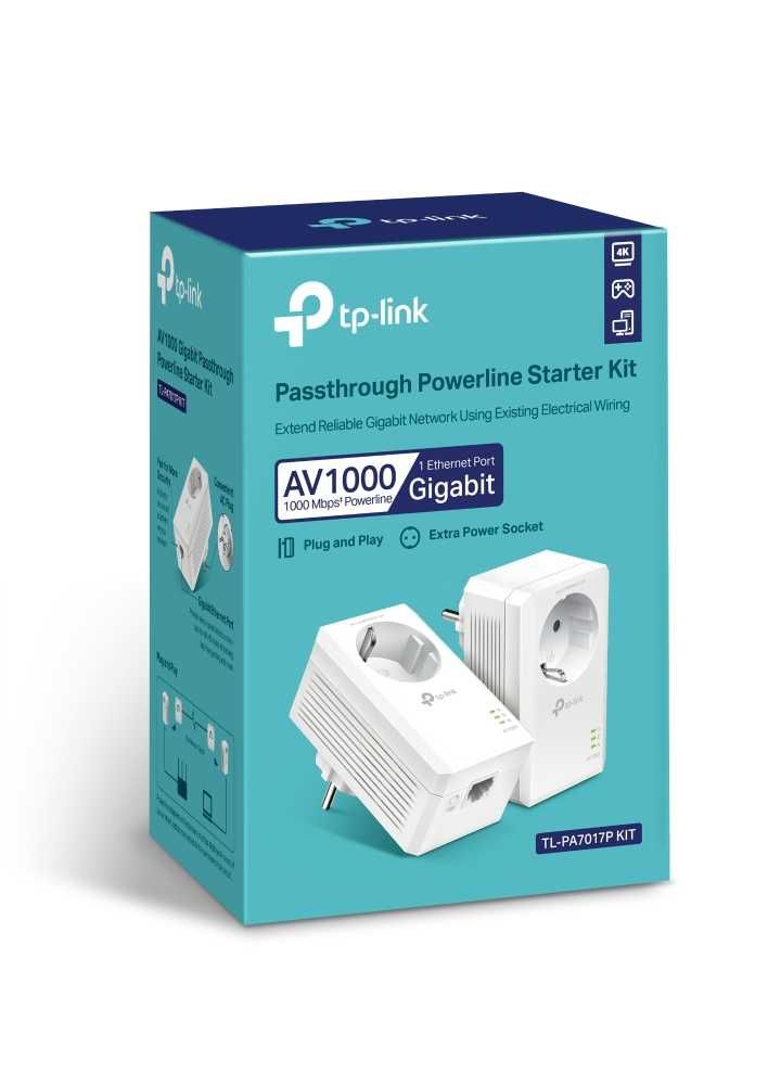 PowerLine Gigabit TP-Link TL-PA7017P KIT AV1000 Starter Kit HomePlug A