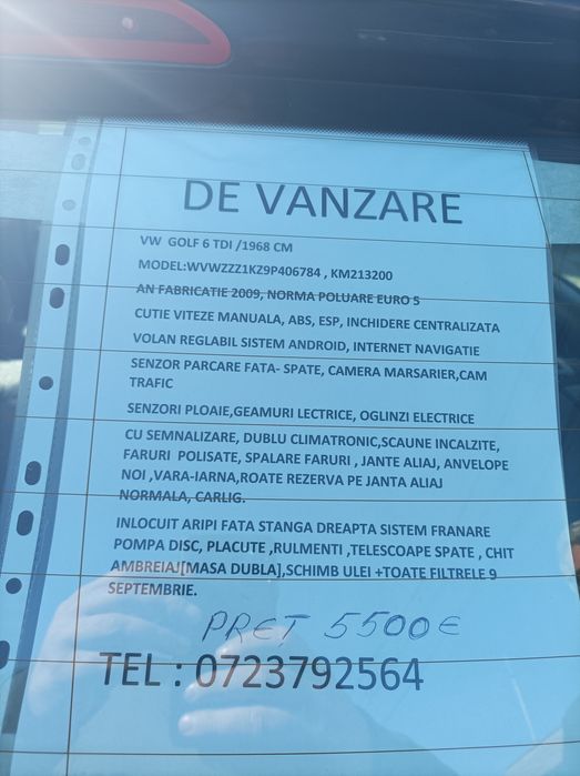 Golf 6 an2009 motor 1968 cp116