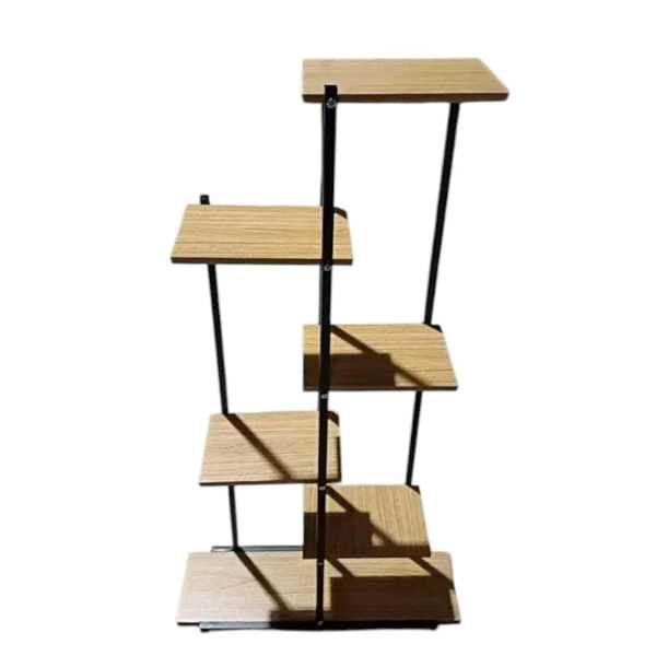 Нов Цветарник саксии черна/ бяла метална рамка, 6 етажерки