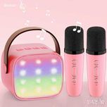 Bluetooth Караоке играчка, 2 безжични микрофона за деца 3+ год.,розово