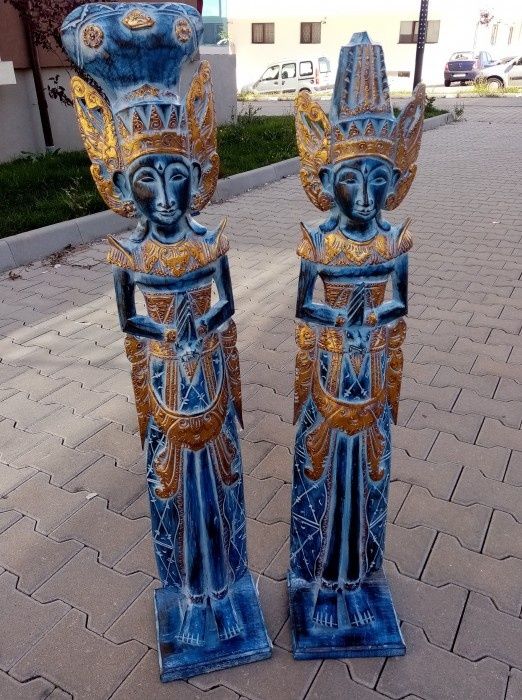 Superbe sculpturi asiatice din lemn masiv