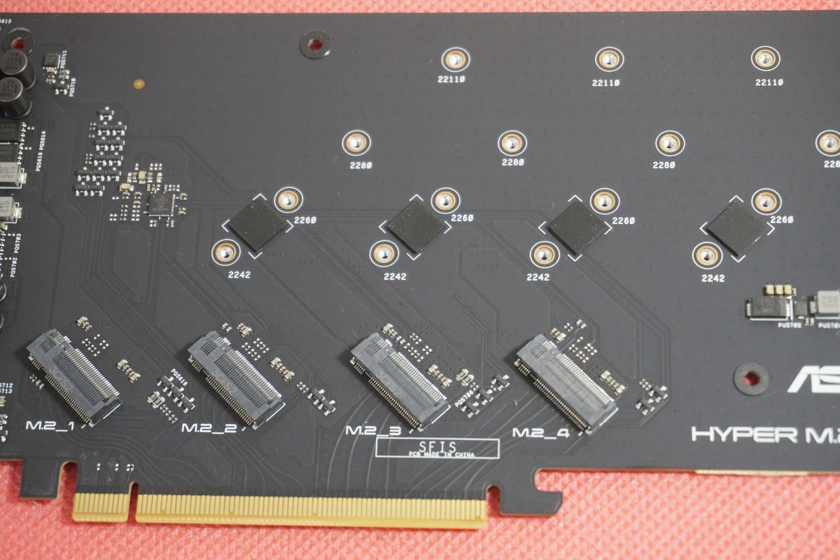 ASUS Hyper M.2 x16 Quad Nvme Gen 4 add-on Card