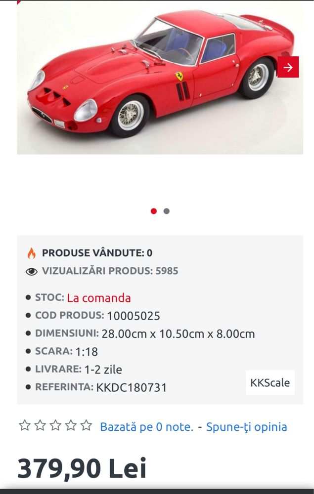 Macheta Ferarri GTO 1962
