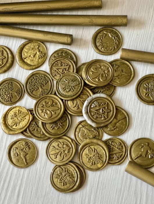 20 Sigilii ceara autoadezive | bronz | realizate manual  personalizat