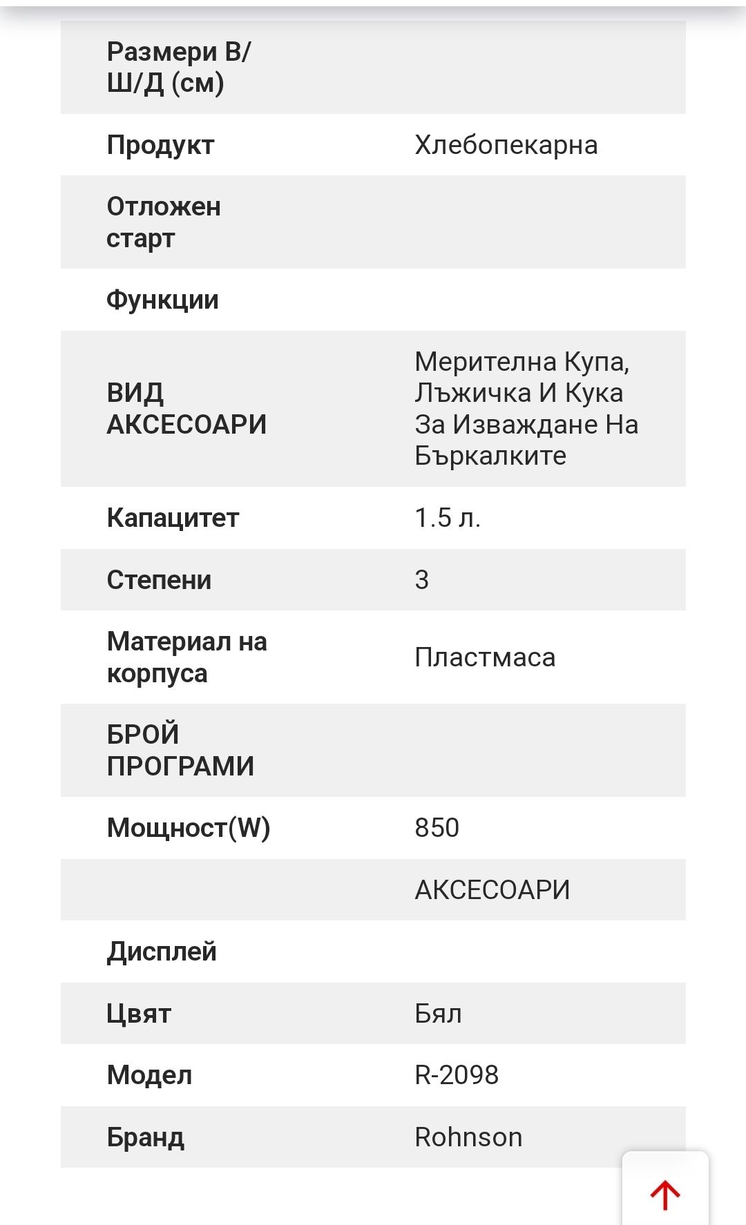 Хлебопекарна Rohnson