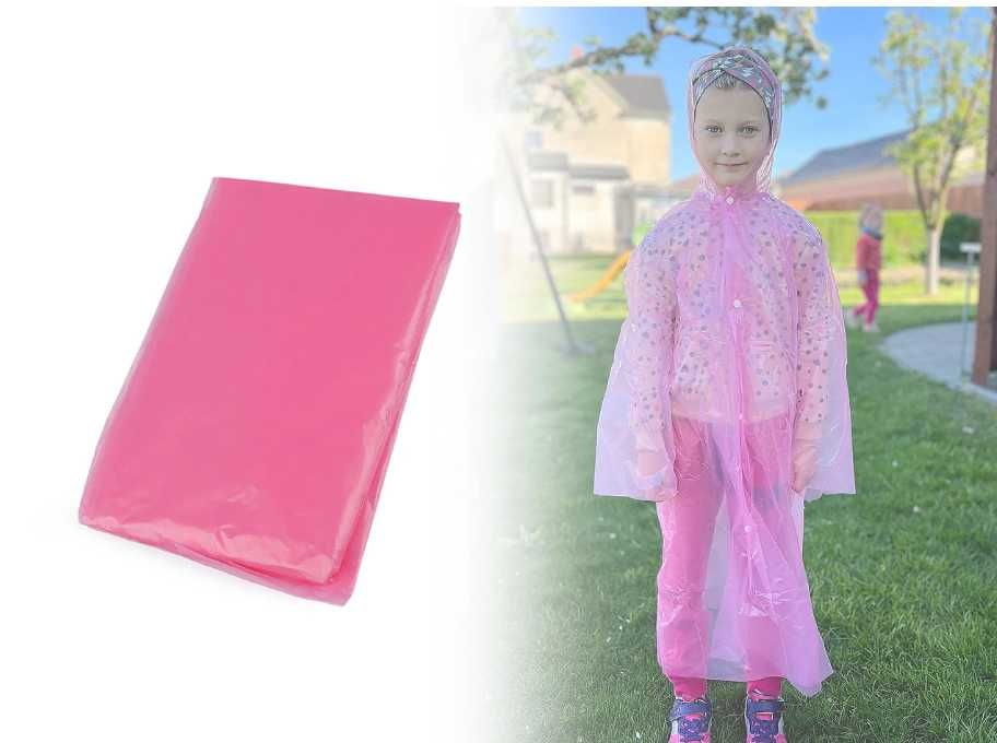 Pelerină de ploaie pentru copii 7 - 12 ani (roz sau gaben)