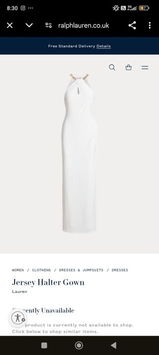 Бална / официална рокля бяла Ralph Lauren