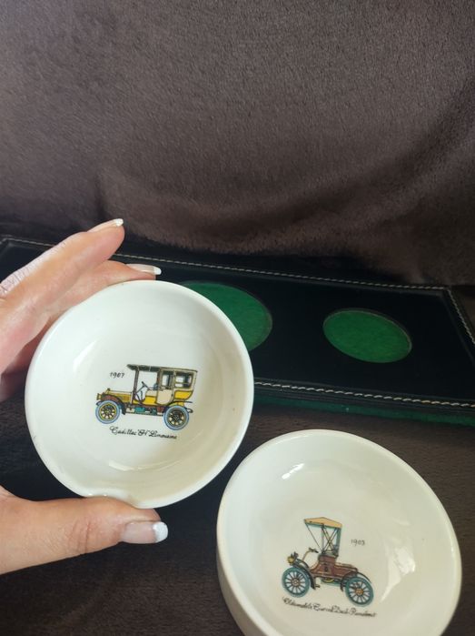 Set tabachera bricheta, scrumiere din porțelan Packard