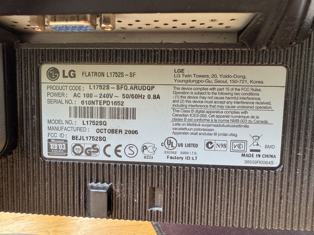 Монитор LG рабочий 17’’