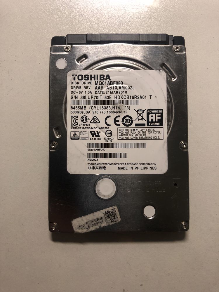 Продам жесткий диск TOSHIBA 500Gb