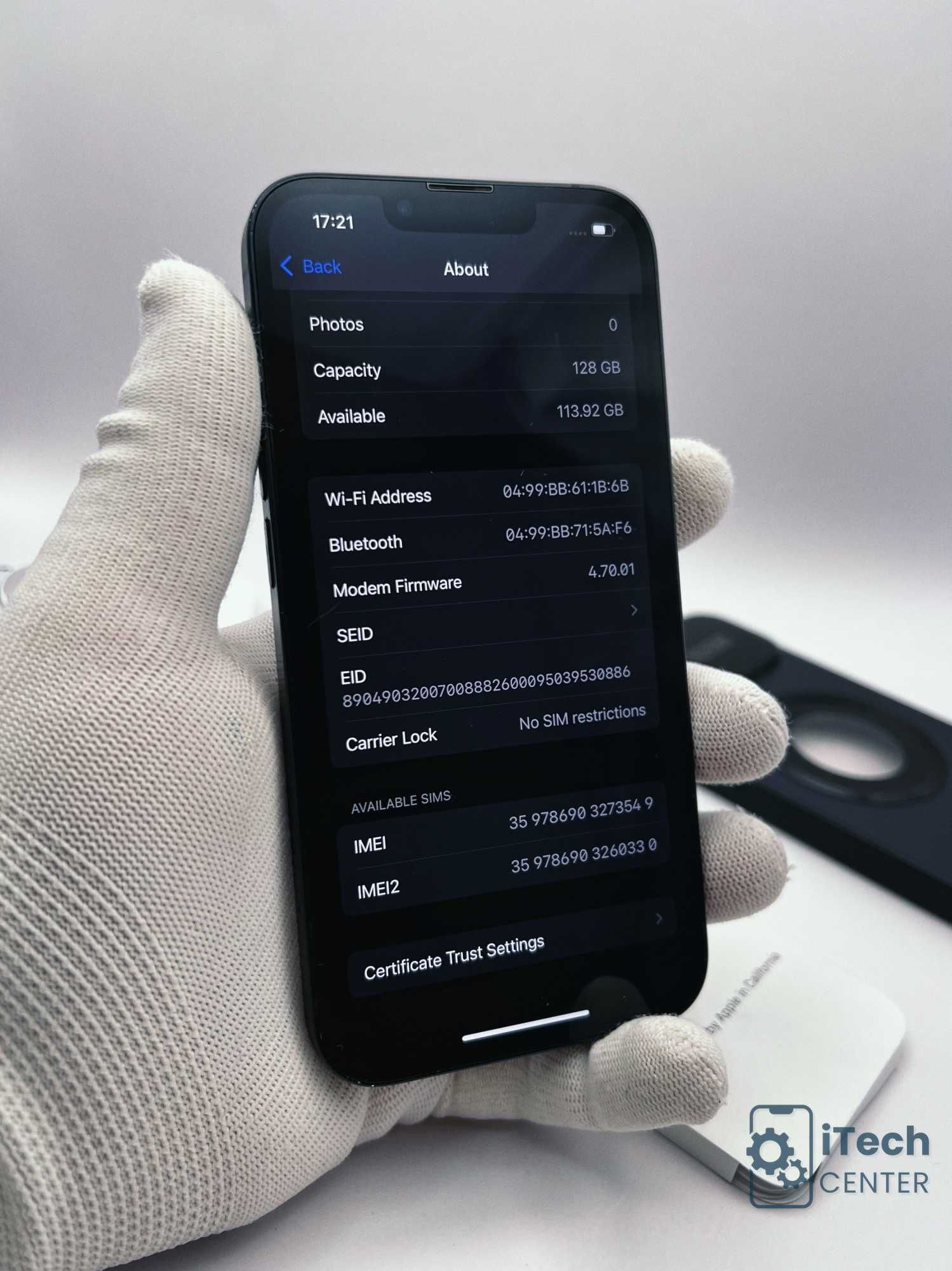 iPhone 13, 128GB, Midnight, 100% батерия, ОТЛИЧЕН, 1 година ГАРАНЦИЯ!