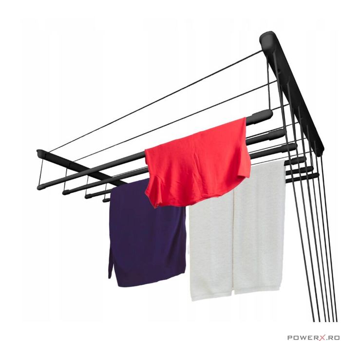 Uscator rufe de tavan, 6x80 cm, negru, Sepio