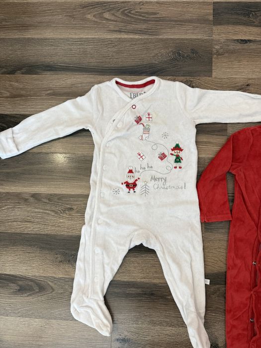 Salopete fetita cu print de Craciun marime 74