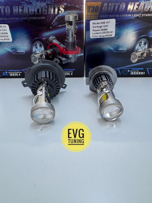 Becuri LED H4 H7 280W 28000LM 6000K Lupa