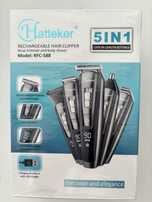 Masina de tuns fara fir Hatteker RFC 588, 5 in 1, Negru