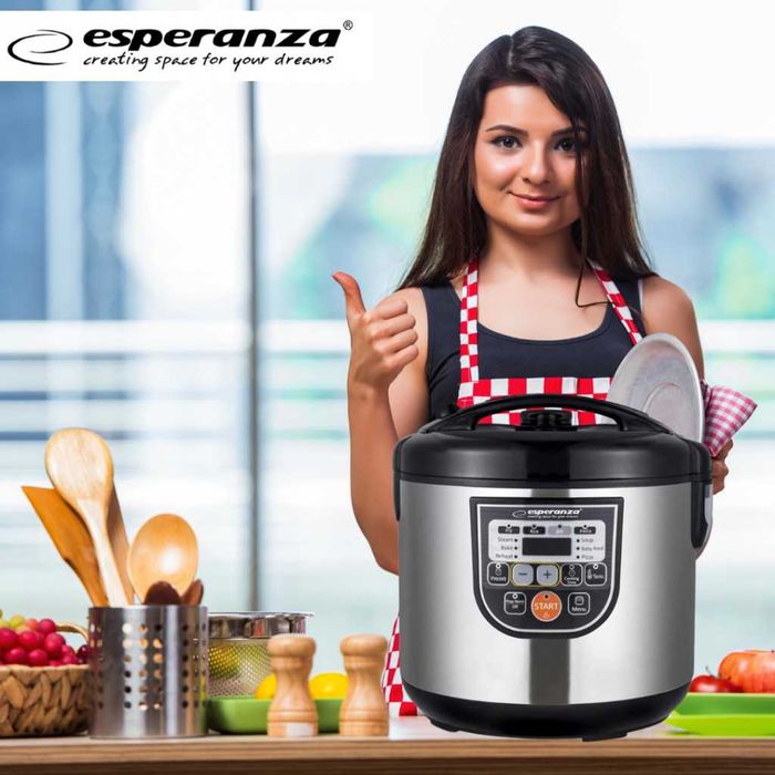 Мултикукър Esperanza,860W,5 литра,11 Програми,Инокс, 2 ГОДИНИ ГАРАНЦИЯ