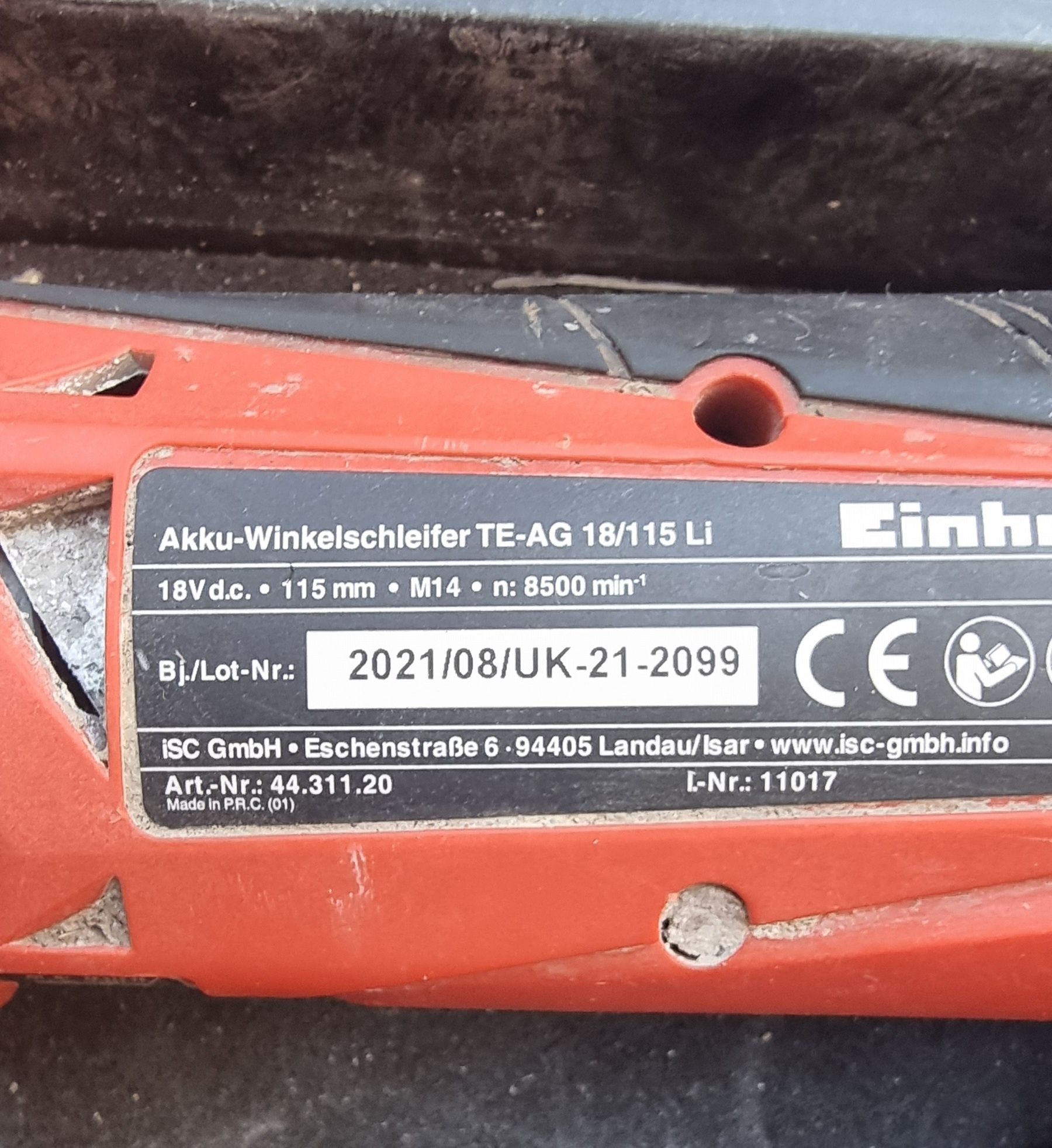 Ъглошлайф  Einhell 18v с зарядно и батерия
