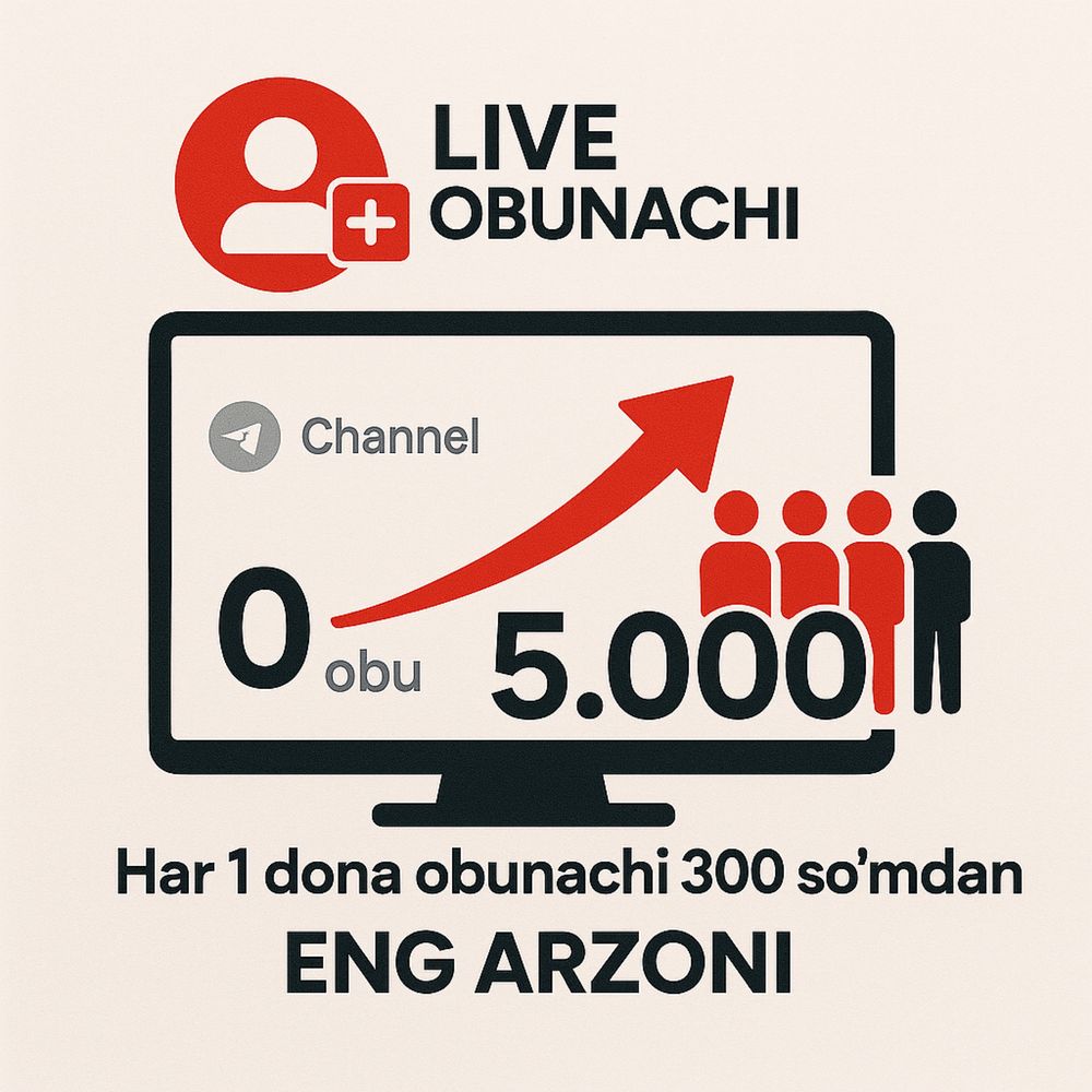 Telegramga jonli obunachi qo'shamiz!