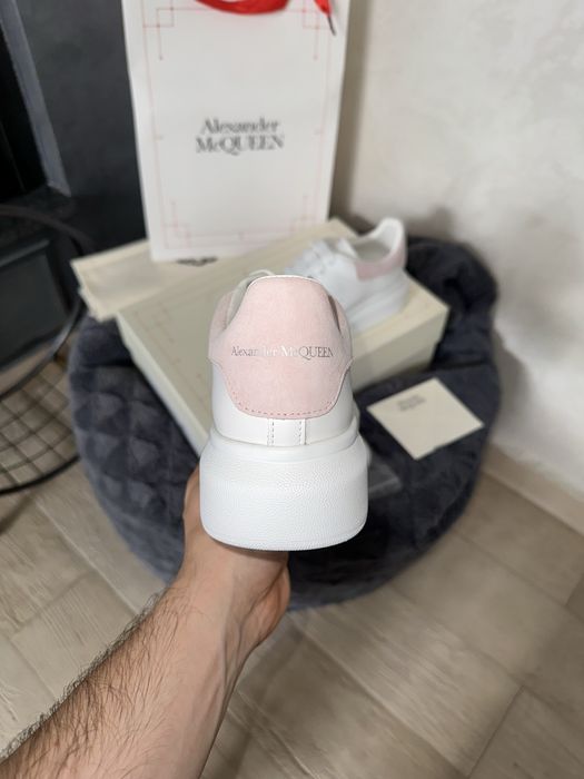 Alexander McQueen Oversized White Light Pink Snakeskin