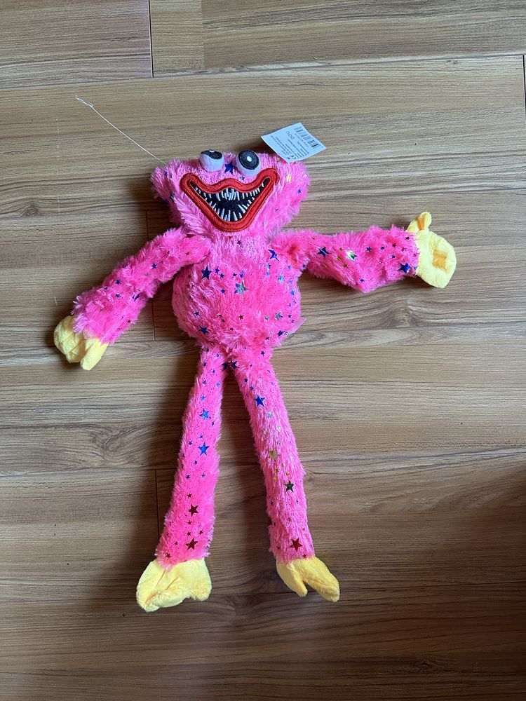 Jucarie de plus Huggy Wuggy, roz, albastra, 40 cm, NOUA