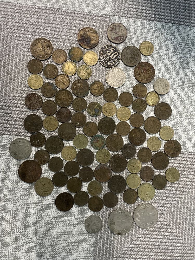 1 и 5 стотинки 1962-1 стотинка и 5 стотинки 1974