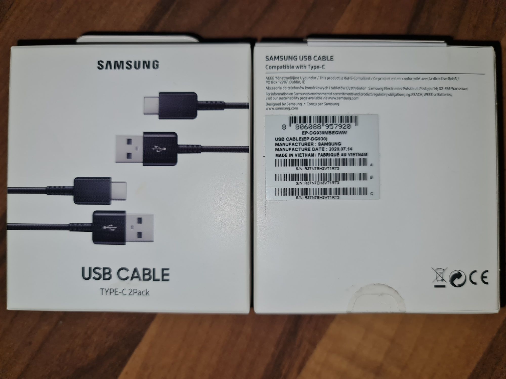 Set 2 cabluri originale Samsung USB A-USB C 1.5metri S 8 9 10 Note Tab