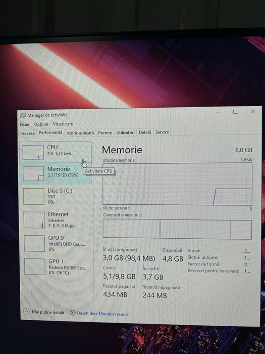 Pc gaming| i5 gen8 | 8gb ram ddr4| placa video rx560| ssd 256gb