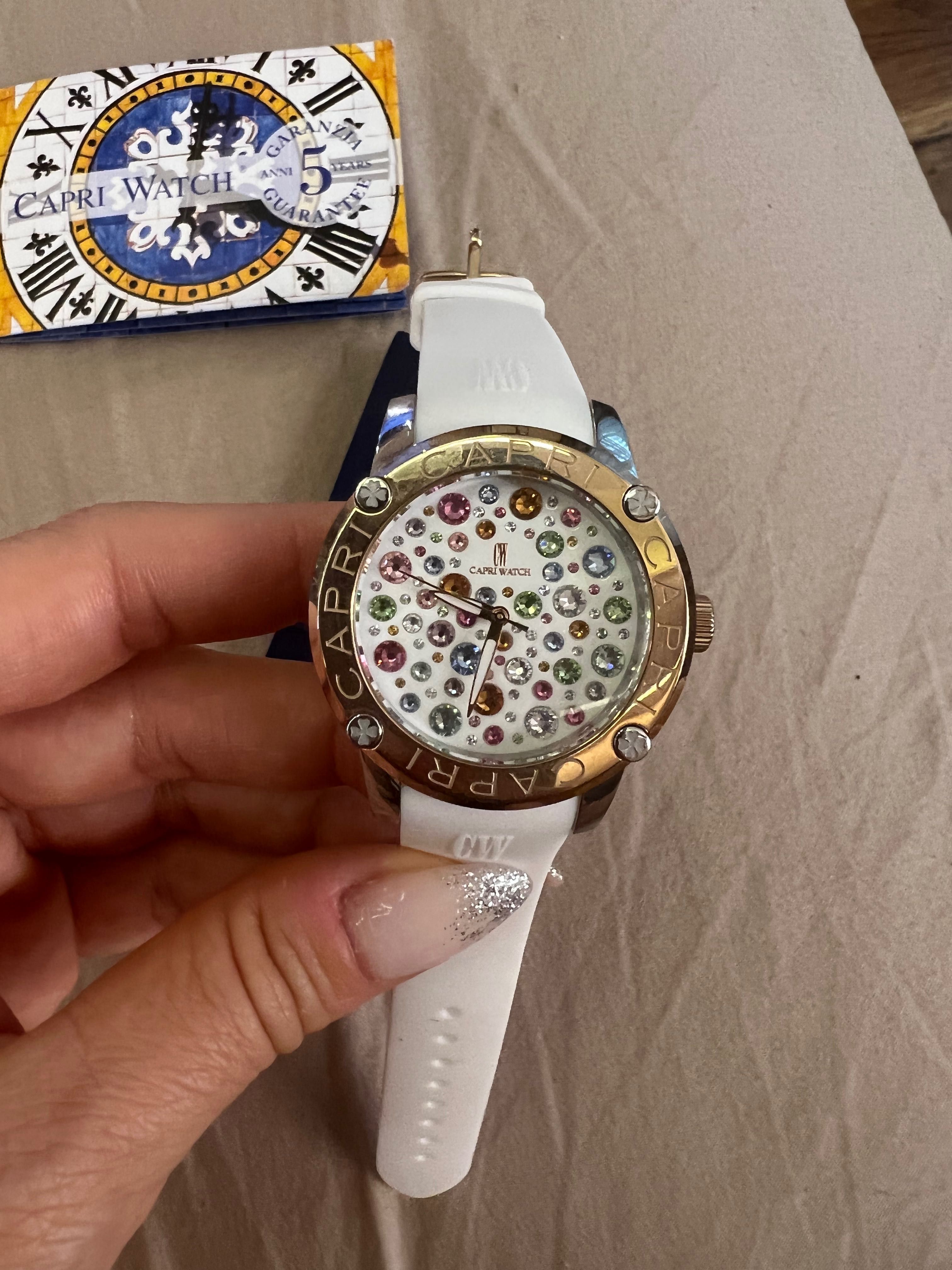Capri watch страхотен бутиков нов часовник с 2 каишки от Капри Италия