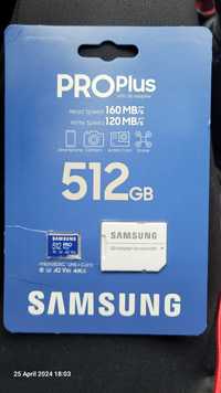 Card de memorie microsdxc Samsung pro plus 512gb sigilat nou
