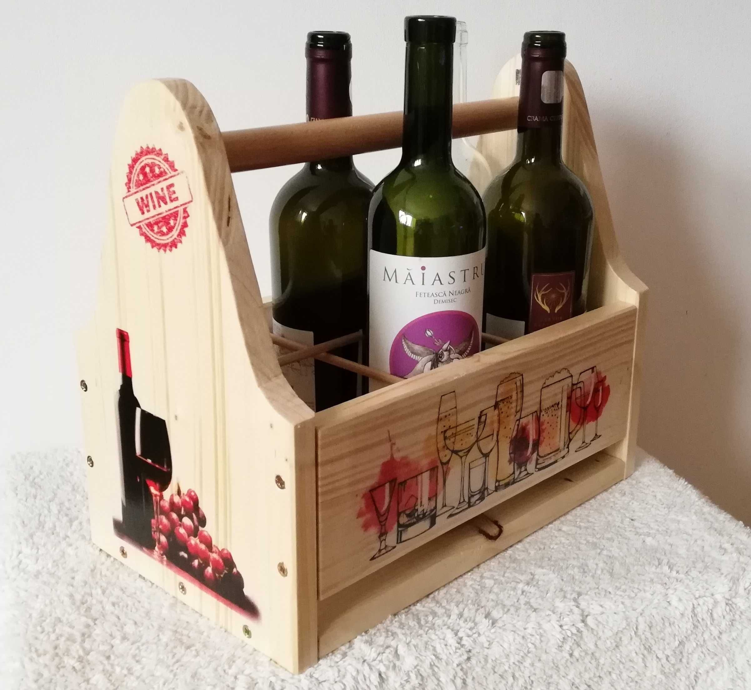 Lada din lemn pentru sticle de bere sau vin