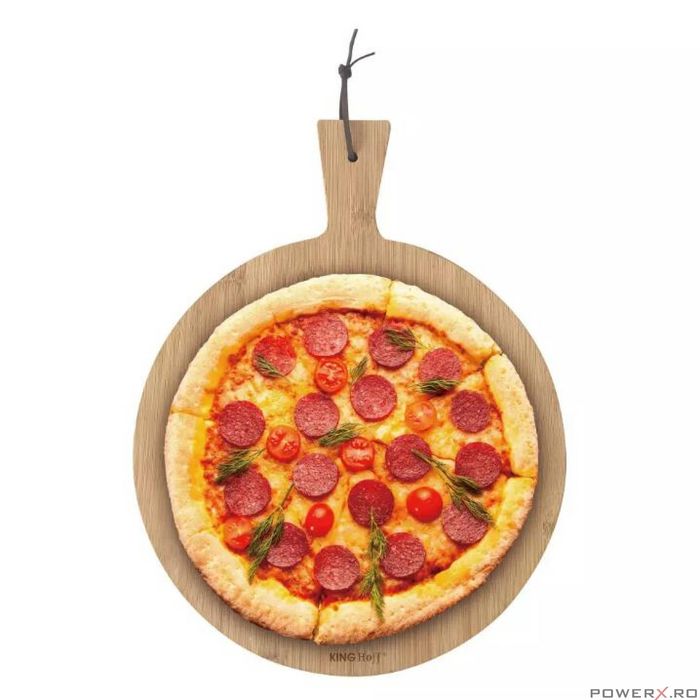 Tava pentru pizza, din bambus, 41 x 30 x 1,5 cm, KingHoff
