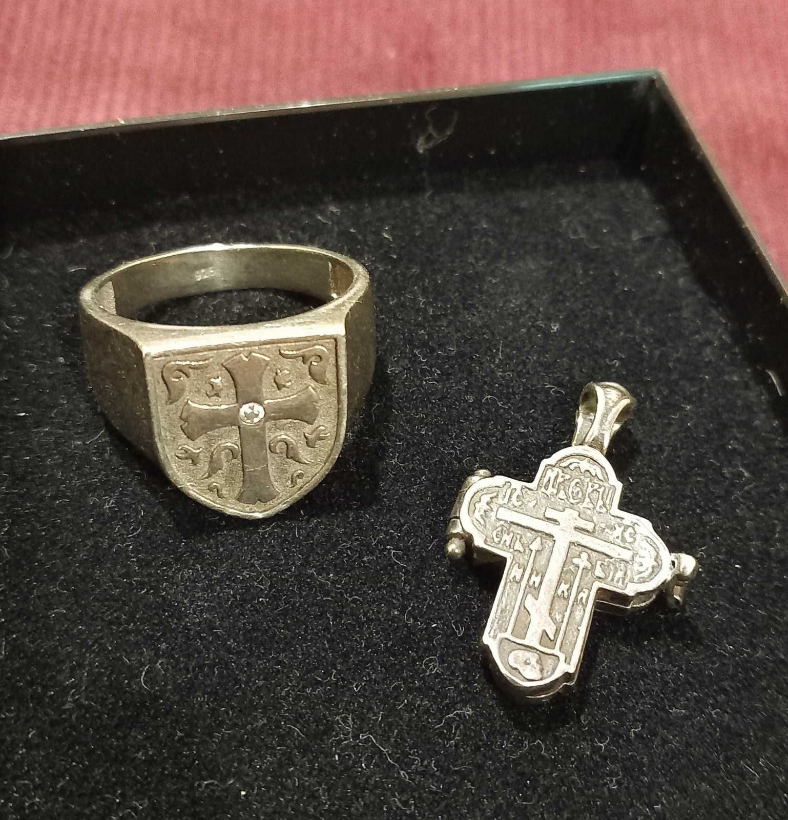 Мъжки пръстен, кръст, гребенче - сребро 925, гривна, колие, табакера