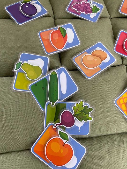 Велкро картички " плодове и зеленчуци" 1+