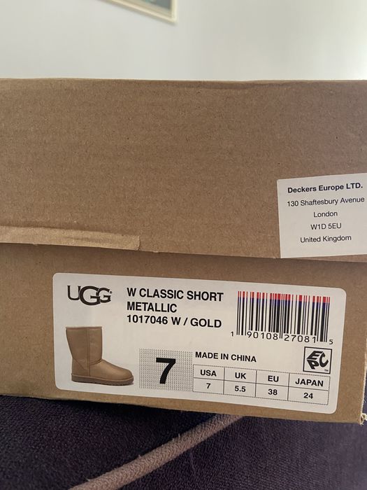 Cizme ghete UGG nr. 38 (7) Classic Short Metallic Gold